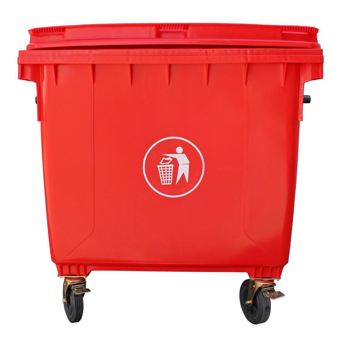 SIGNET CLASSICS - Contenedor Basura Signet 1100 L Con Ruedas Rojo Alta Densidad