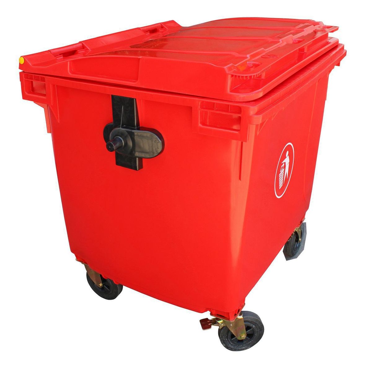 SIGNET CLASSICS - Contenedor Basura Signet 1100 L Con Ruedas Rojo Alta Densidad