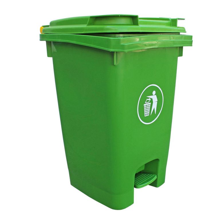 SIGNET Basurero Contenedor 60 Lts Con Pedal Verde Alta Densidad