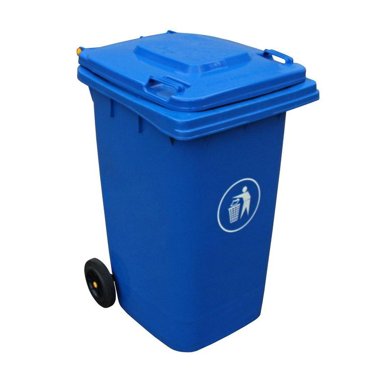 SIGNET Basurero Classics 240 L Azul Con 2 Ruedas Para Traslado Fácil