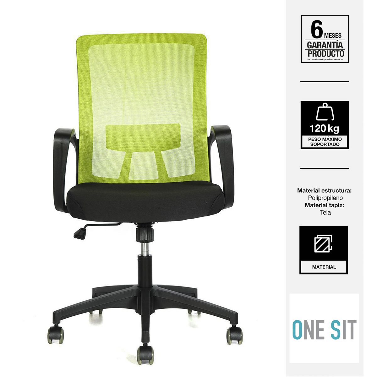 ONE SIT - Silla Escritorio Happy Verde