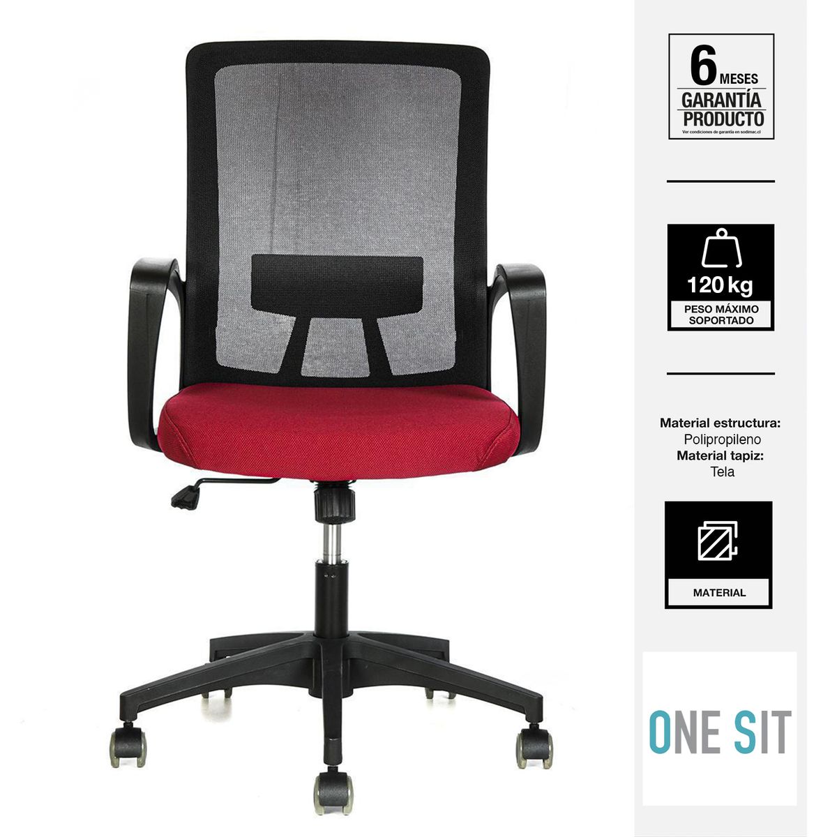 ONE SIT - Silla Escritorio Happy Rojo