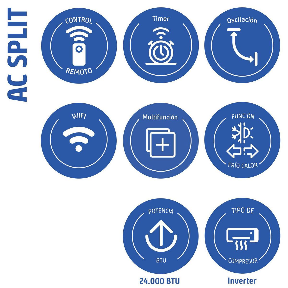 SAMSUNG - Aire acondicionado inverter frio-calor 24000 BTU