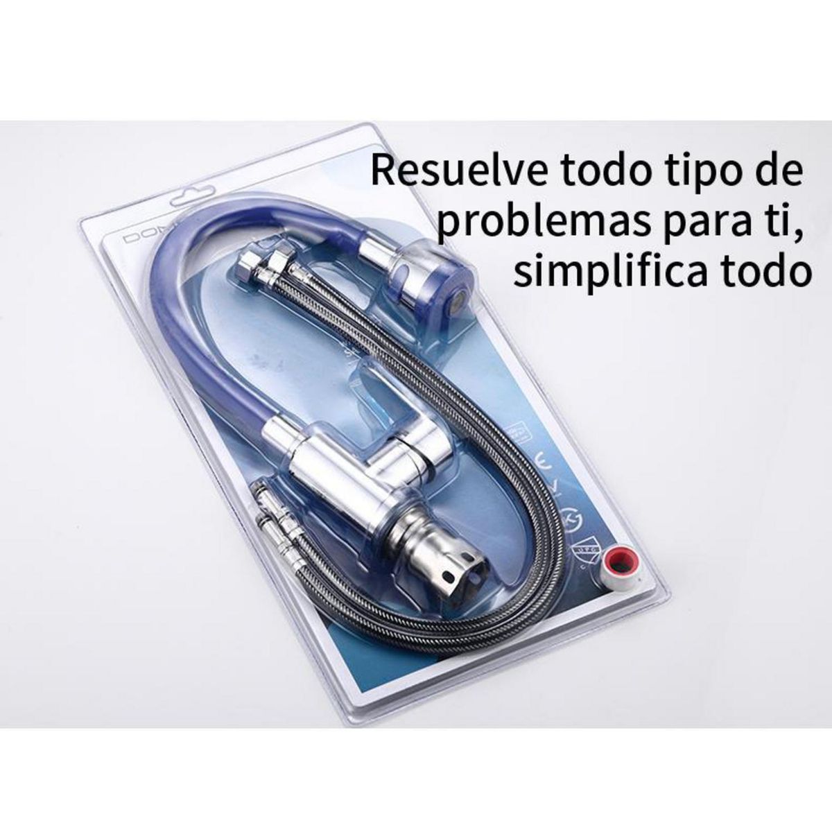 DOMSA - Monomando Para Lavaplatos Flexible  Azul