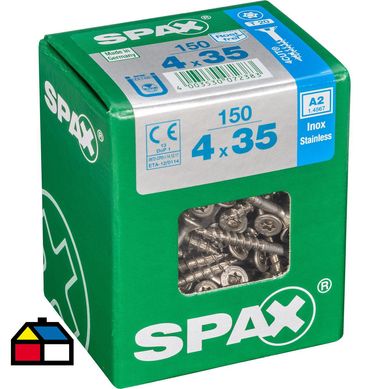 Tornillo spax cabeza plana torx inoxidable 4x35 150Pz