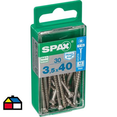Tornillo spax cabeza plana torx inoxidable 3,5x40 30Pz