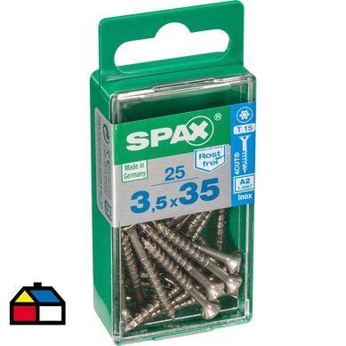 Tornillo spax cabeza plana torx inoxidable 3,5x35 25Pz