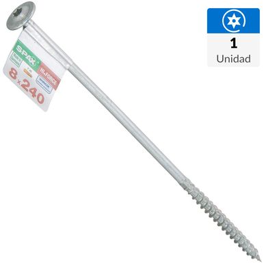Tornillo Spax Tirafondo Cabeza Lenteja Madera Aglomerada 240 mm 8 mm 1 Unidades