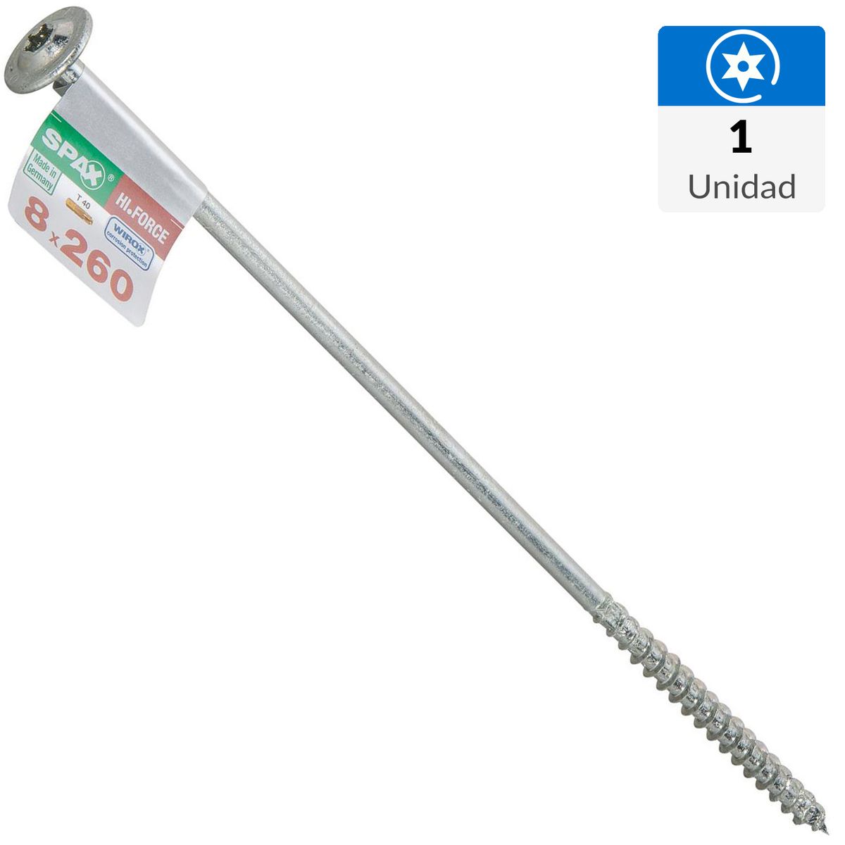 SPAX AMERICAN SCREW - Tornillo Spax Tirafondo Madera Aglomerada 260 mm 8 mm 1 unidad(es)