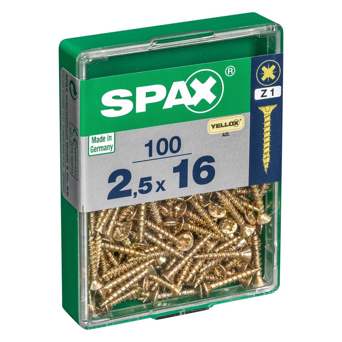 SPAX AMERICAN SCREW - Tornillo Spax Tirafondo Madera Aglomerada 16 mm 2.5 mm 100 unidad(es)