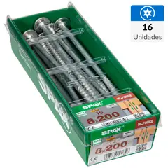 SPAX AMERICAN SCREW - Tornillo Spax Tirafondo Madera Aglomerada 200 mm 8 mm 16 unidad(es)