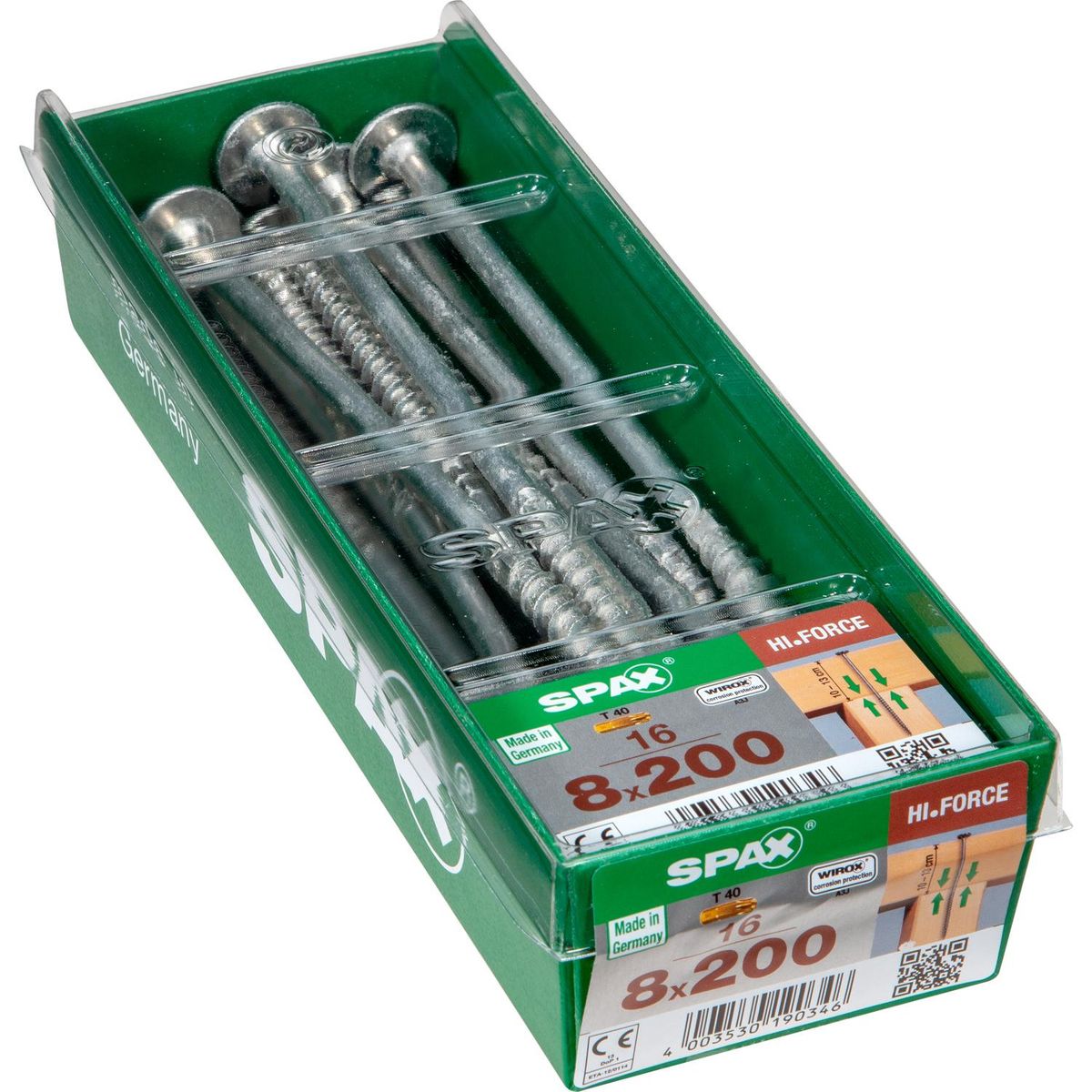 SPAX AMERICAN SCREW - Tornillo Spax Tirafondo Madera Aglomerada 200 mm 8 mm 16 unidad(es)