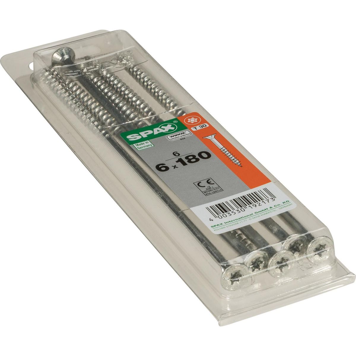 SPAX AMERICAN SCREW - Tornillo Spax Tirafondo Madera Aglomerada 180 mm 6 mm 6 unidad(es)