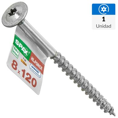 Tornillo spax cabeza hi force torx wirox 8x120 1Pz