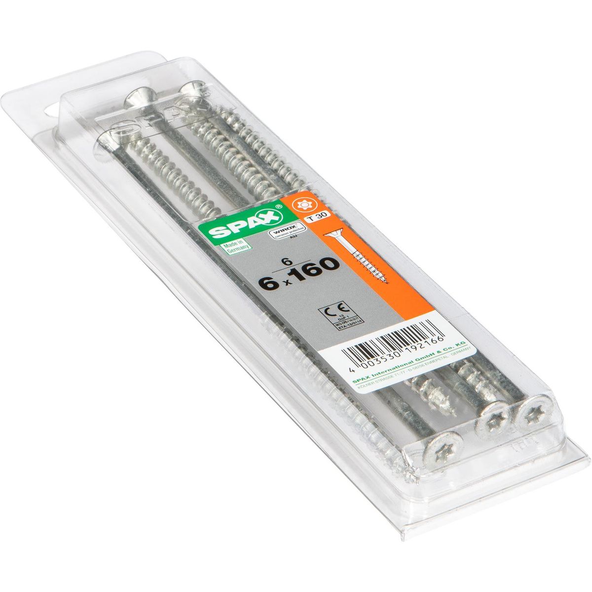 SPAX AMERICAN SCREW - Tornillo Spax Tirafondo Madera Aglomerada 160 mm 6 mm 6 unidad(es)