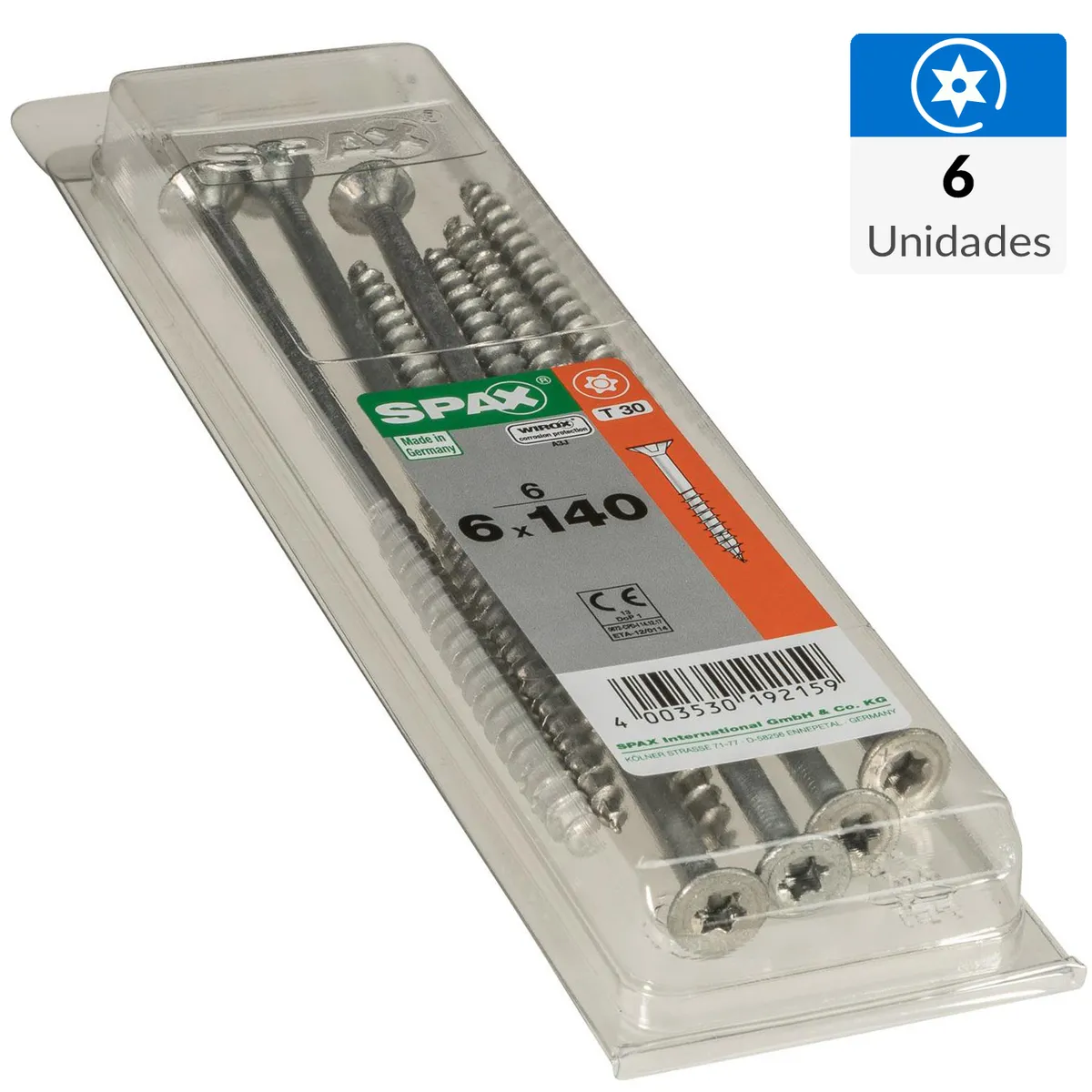 SPAX AMERICAN SCREW - Tornillo Tirafondo Madera Aglomerada 140 mm 6 mm 6 unidad(es)