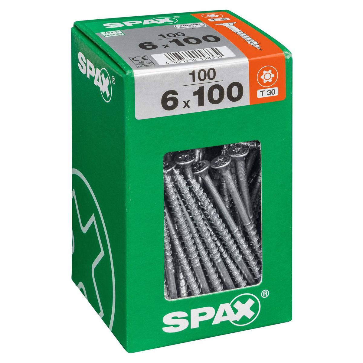 SPAX AMERICAN SCREW - Tornillo Spax Tirafondo Madera Aglomerada 100 mm 6 mm 100 unidad(es)