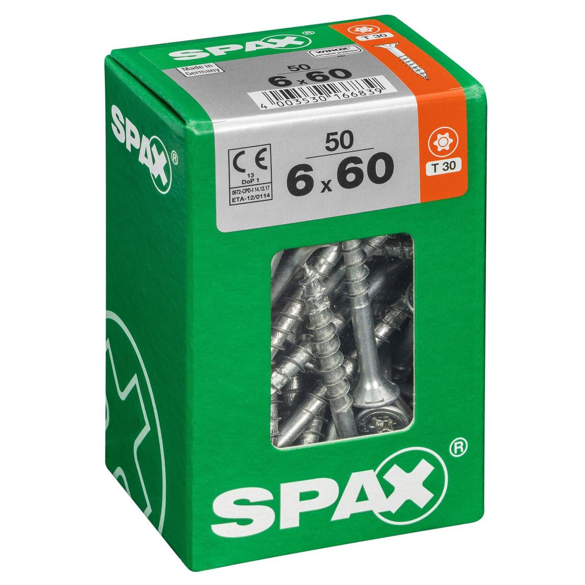 SPAX AMERICAN SCREW - Tornillo Tirafondo Madera Aglomerada 60 mm 6 mm 50 unidad(es)