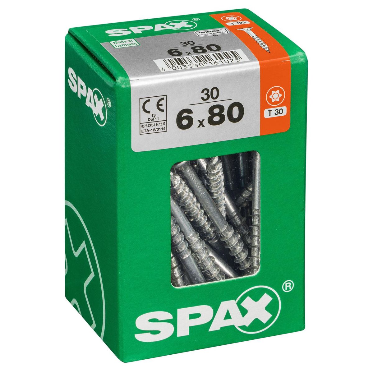 SPAX AMERICAN SCREW - Tornillo Tirafondo Madera Aglomerada 80 mm 6 mm 30 unidad(es)