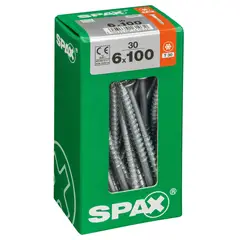 SPAX AMERICAN SCREW - Tornillo Spax Tirafondo Madera Aglomerada 100 mm 6 mm 30 unidad(es)