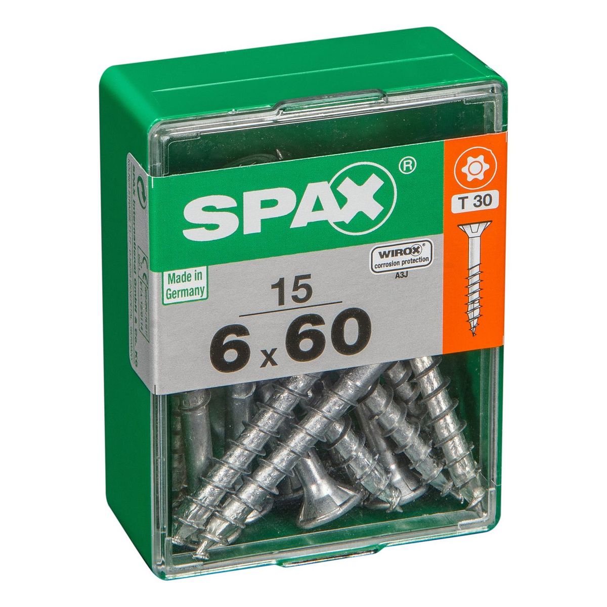 SPAX AMERICAN SCREW - Tornillo Spax Tirafondo Madera Aglomerada 60 mm 6 mm 15 unidad(es)