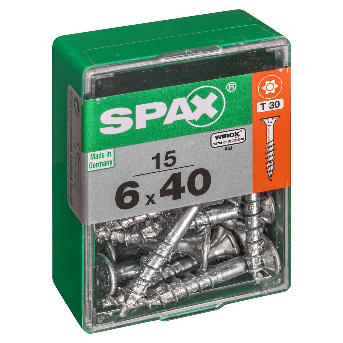 SPAX AMERICAN SCREW - Tornillo Spax Tirafondo Madera Aglomerada 40 mm 6 mm 15 unidad(es)