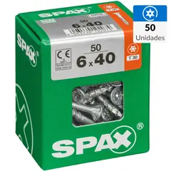 SPAX AMERICAN SCREW - Tornillo Tirafondo Madera Aglomerada 40 mm 6 mm 50 unidad(es)