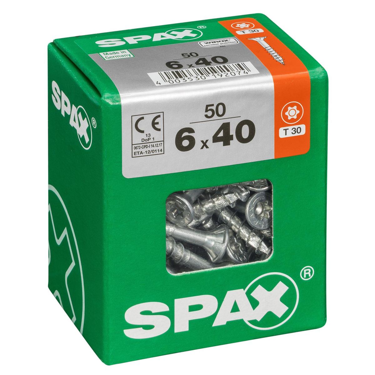 SPAX AMERICAN SCREW - Tornillo Spax Tirafondo Madera Aglomerada 40 mm 6 mm 50 unidad(es)