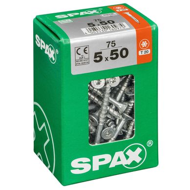 Tornillo spax cabeza plana torx wirox 5x50 75Pz