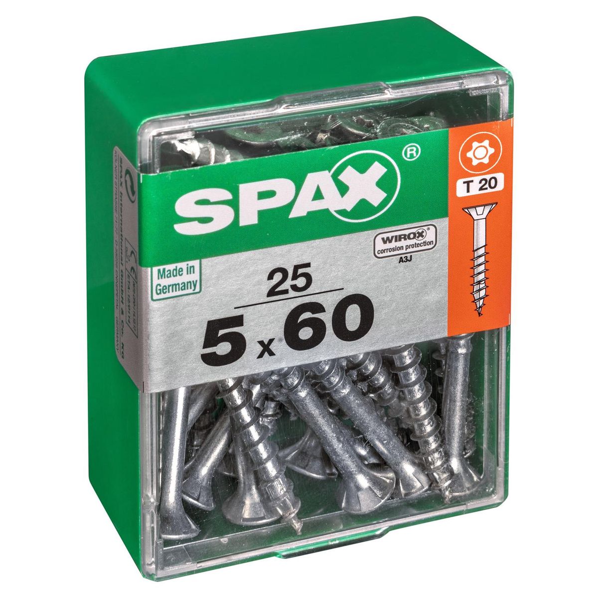 SPAX AMERICAN SCREW - Tornillo Spax Tirafondo Madera Aglomerada 60 mm 5 mm 25 unidad(es)