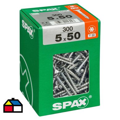 Tornillo spax cabeza plana torx wirox 5x50 300Pz