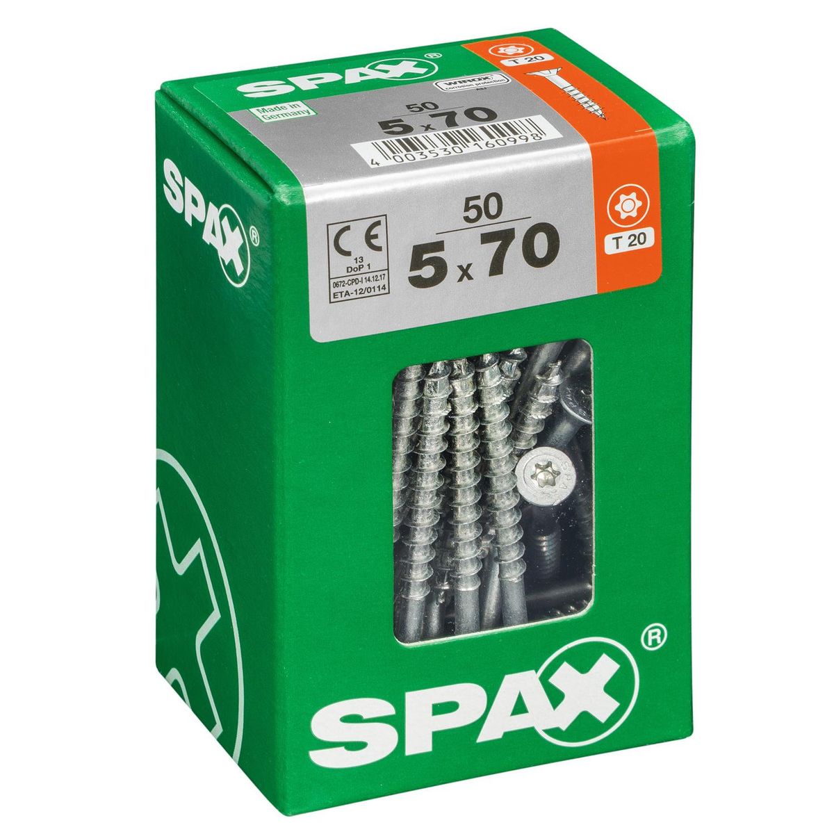 SPAX AMERICAN SCREW - Tornillo Spax Tirafondo Madera Aglomerada 70 mm 5 mm 50 unidad(es)