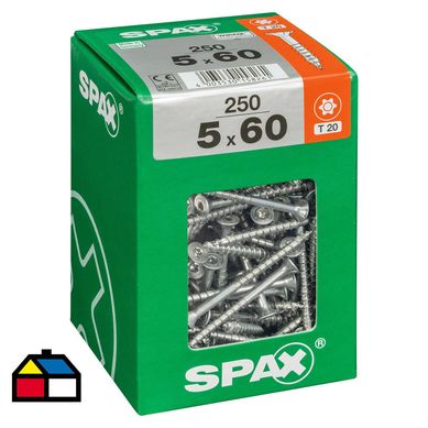 Tornillo spax cabeza plana torx wirox 5x60 225Pz