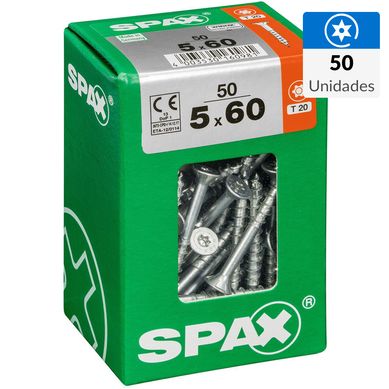 Tornillo spax cabeza plana torx wirox 5x60 50Pz
