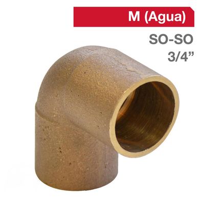 Codo bronce 3/4 so/so 1un
