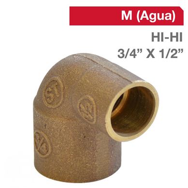 Codo bronce 3/4x1/2 so/so 1un