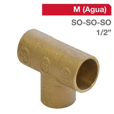 TEE bronce 1/2 SO/SO/SO 1 unidad