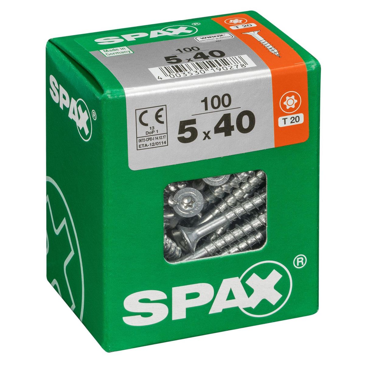 SPAX AMERICAN SCREW - Tornillo Spax Tirafondo Madera Aglomerada 40 mm 5 mm 100 unidad(es)