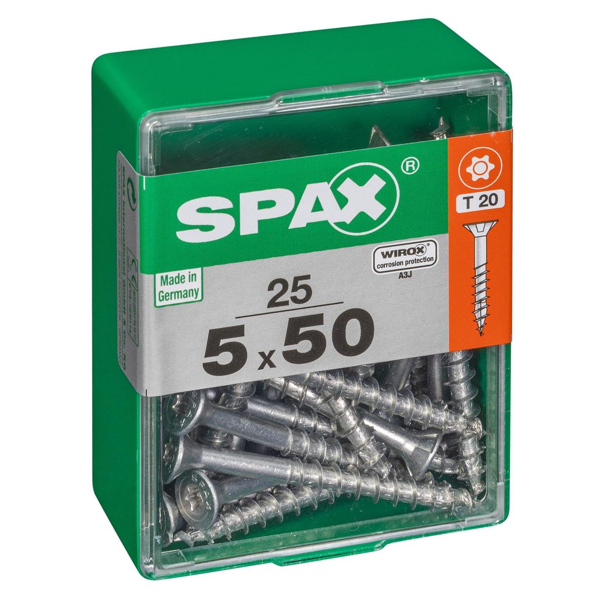 SPAX AMERICAN SCREW - Tornillo Spax Tirafondo Madera Aglomerada 50 mm 5 mm 25 unidad(es)