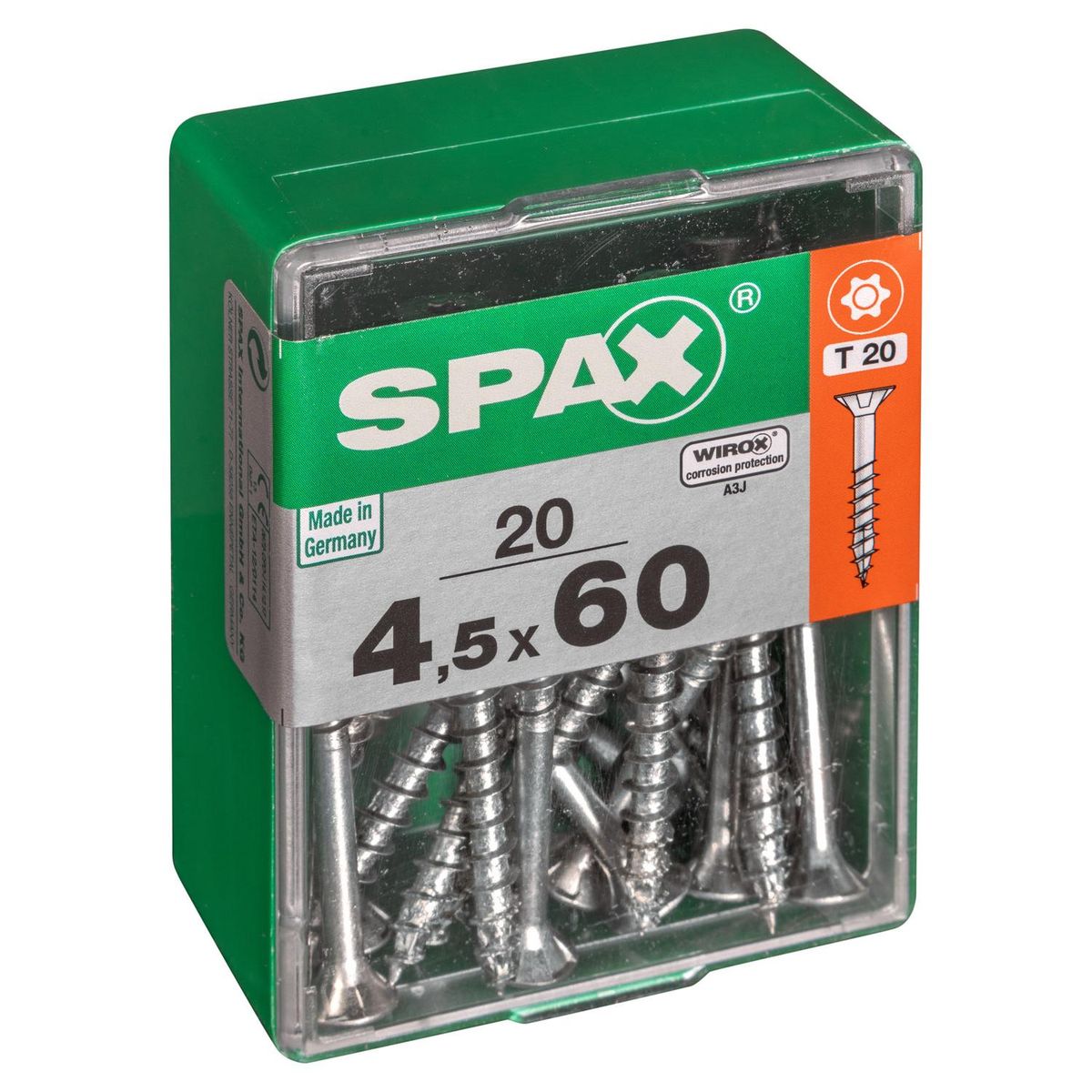 SPAX AMERICAN SCREW - Tornillo Spax Tirafondo Madera Aglomerada 60 mm 4.5 mm 20 unidad(es)