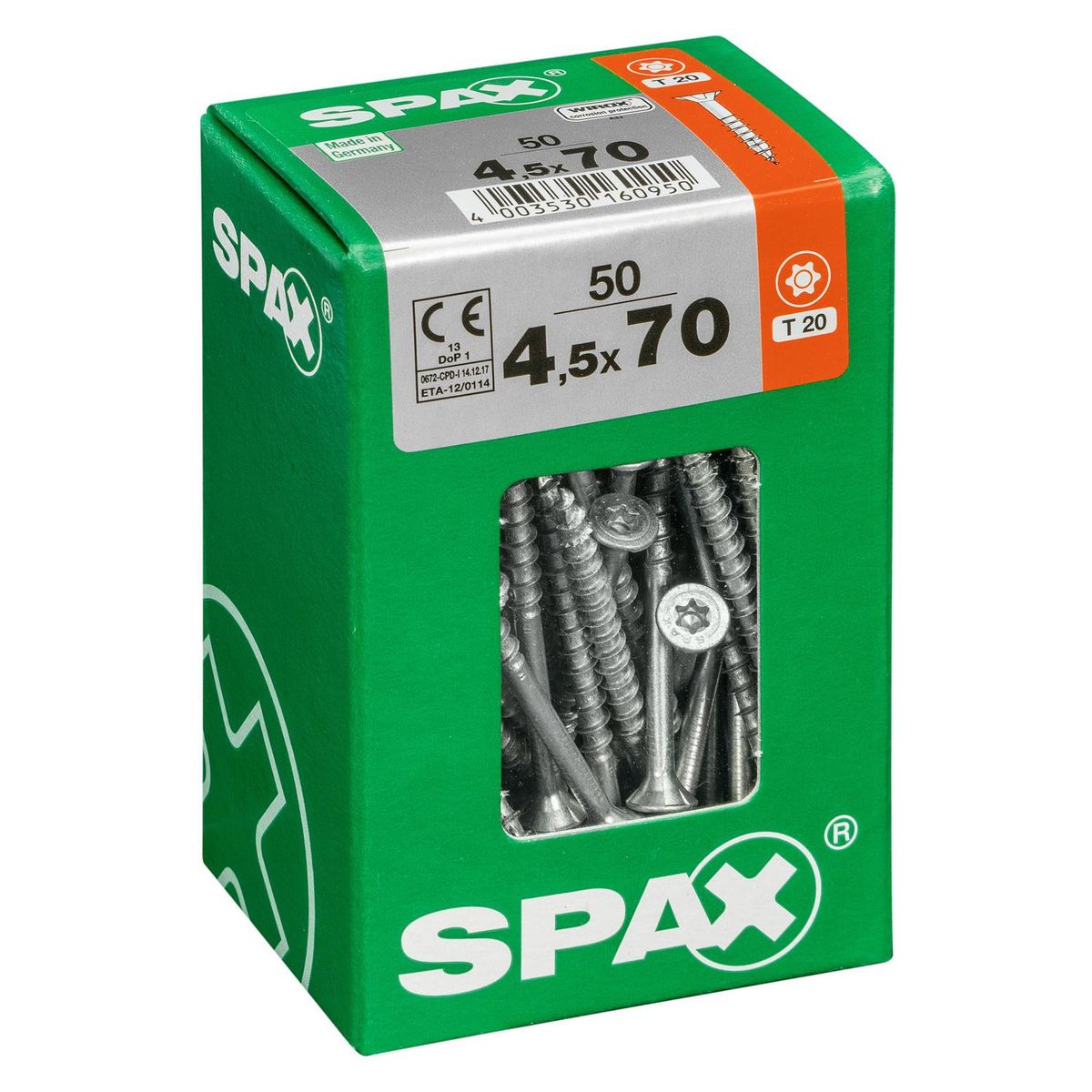 SPAX AMERICAN SCREW - Tornillo Spax Tirafondo Madera Aglomerada 70 mm 4.5 mm 50 unidad(es)