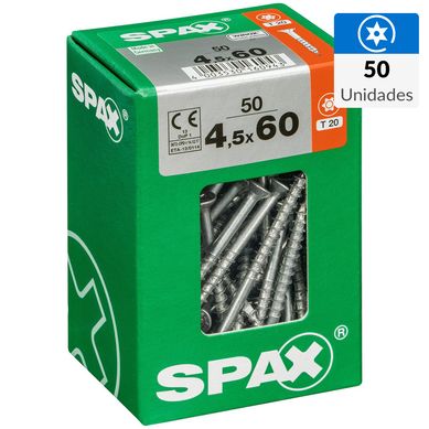 Tornillo spax cabeza plana torx wirox 4,5x60 50Pz
