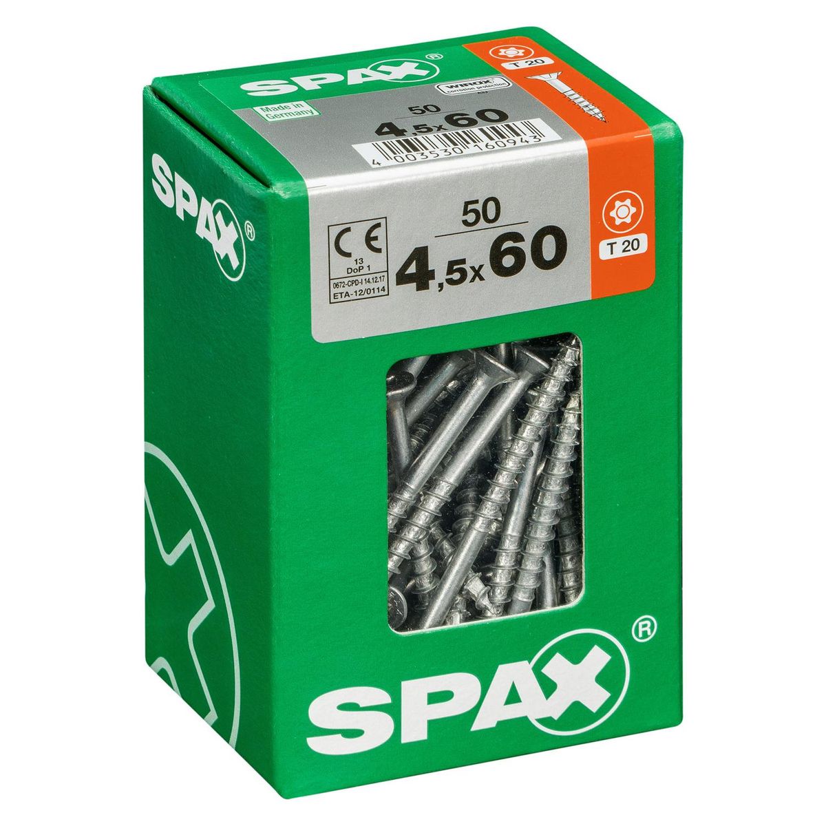 SPAX AMERICAN SCREW - Tornillo Spax Tirafondo Madera Aglomerada 60 mm 4.5 mm 50 unidad(es)