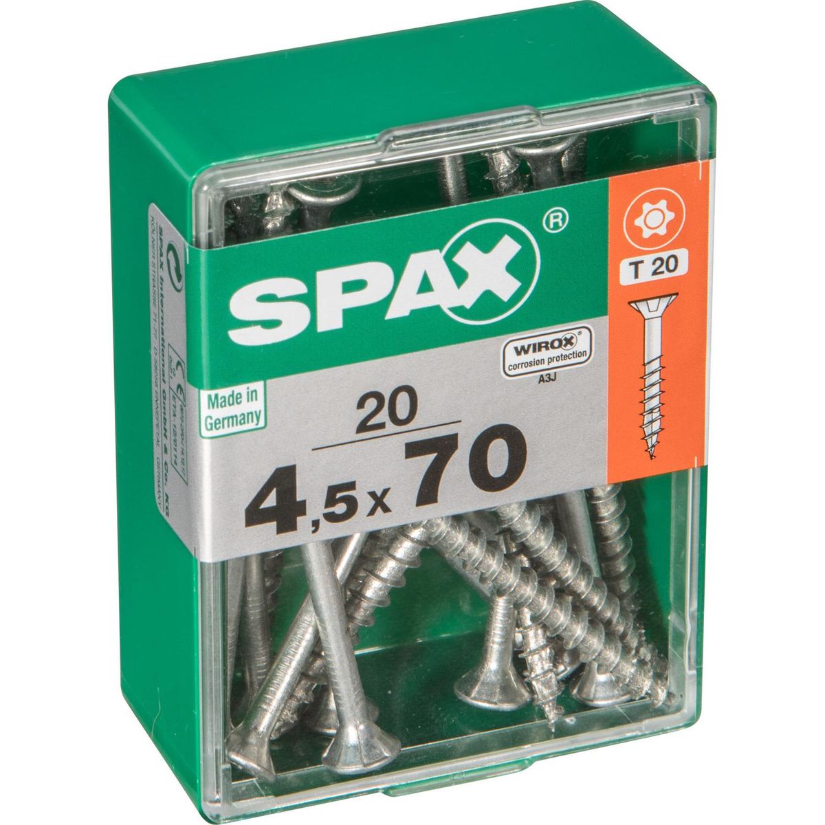 SPAX AMERICAN SCREW - Tornillo Tirafondo Madera Aglomerada 70 mm 4.5 mm 20 unidad(es)