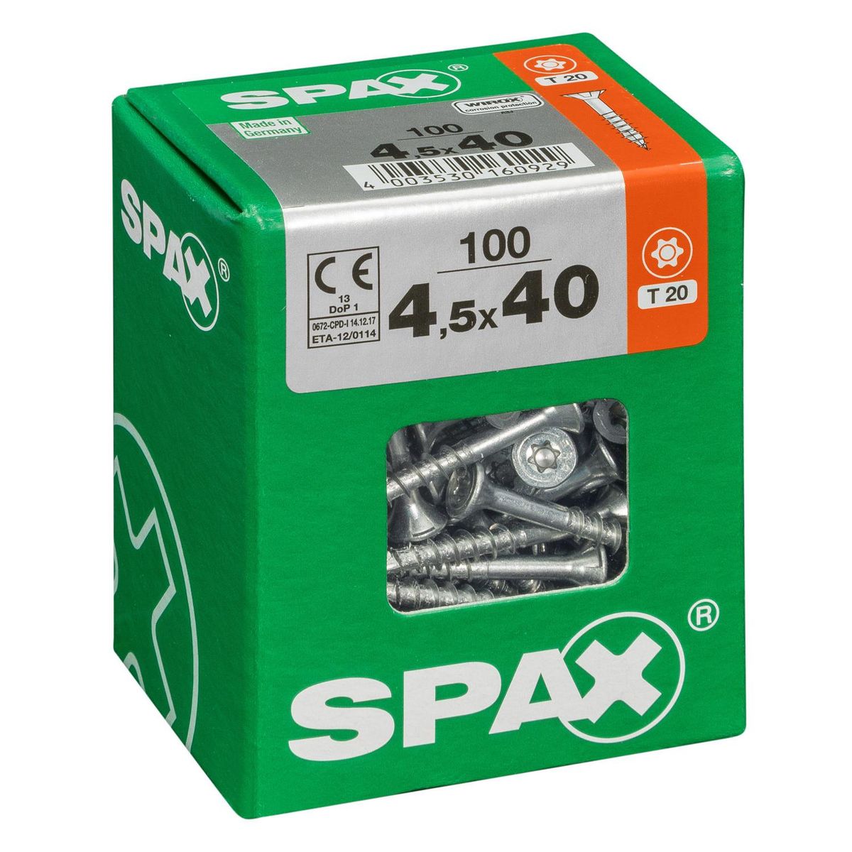 SPAX AMERICAN SCREW - Tornillo Spax Tirafondo Madera Aglomerada 40 mm 4.5 mm 100 unidad(es)