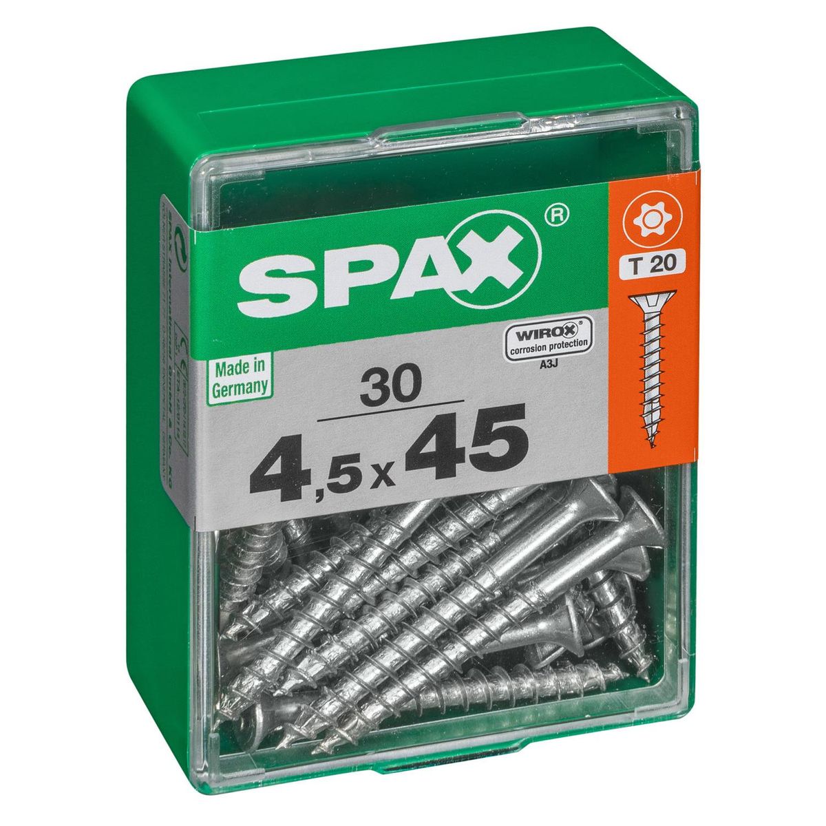 SPAX AMERICAN SCREW - Tornillo Spax Tirafondo Madera Aglomerada 45 mm 4.5 mm 30 unidad(es)