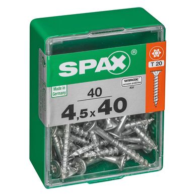 Tornillo spax cabeza plana torx wirox 4,5x40 40Pz