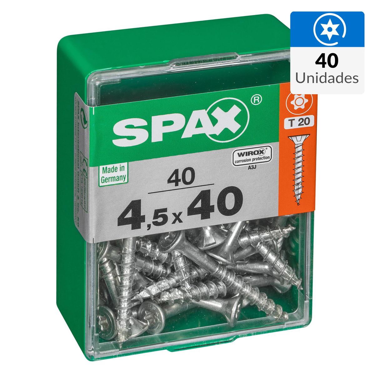 SPAX AMERICAN SCREW - Tornillo Tirafondo Madera Aglomerada 40 mm 4.5 mm 40 unidad(es)