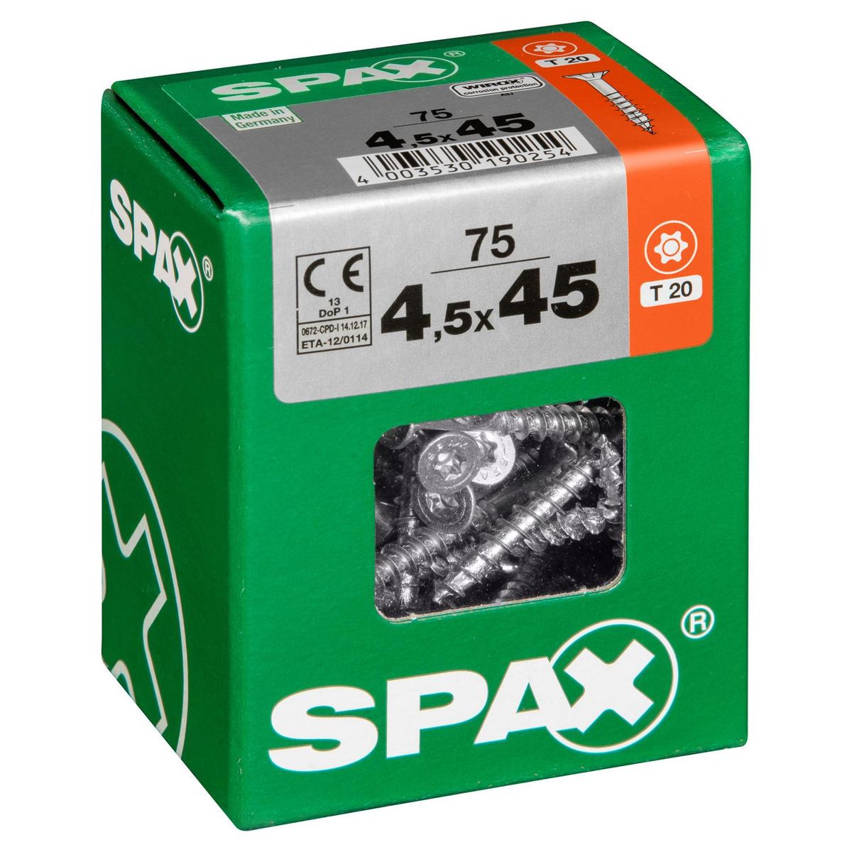 SPAX AMERICAN SCREW - Tornillo Spax Tirafondo Madera Aglomerada 45 mm 4.5 mm 75 unidad(es)