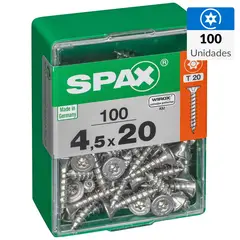 SPAX AMERICAN SCREW - Tornillo Spax Tirafondo Madera Aglomerada 20 mm 4.5 mm 100 unidad(es)